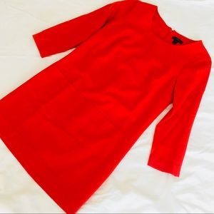 J Crew Red Wool Shift Dress